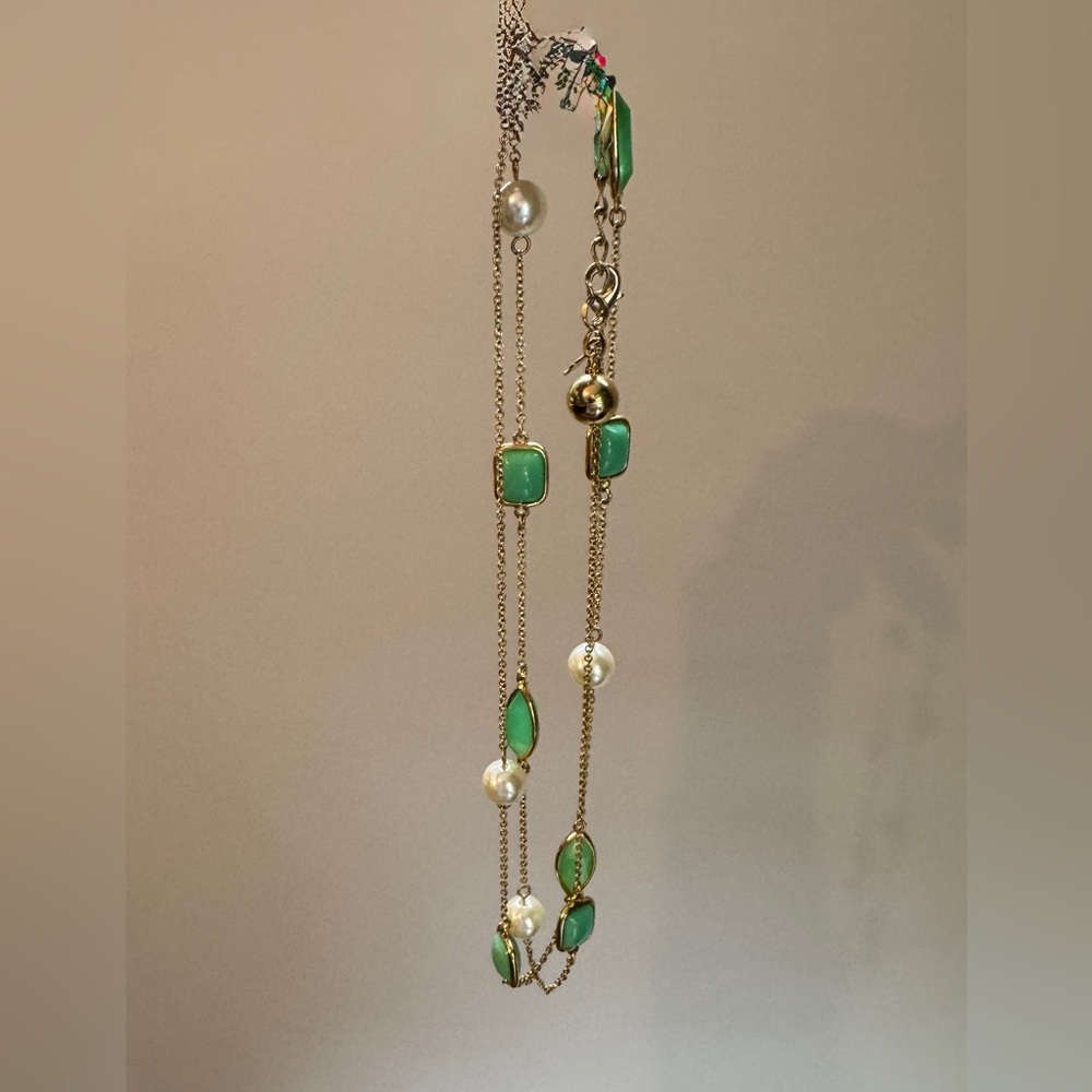 Tory Birch Gold and Green Necklace
